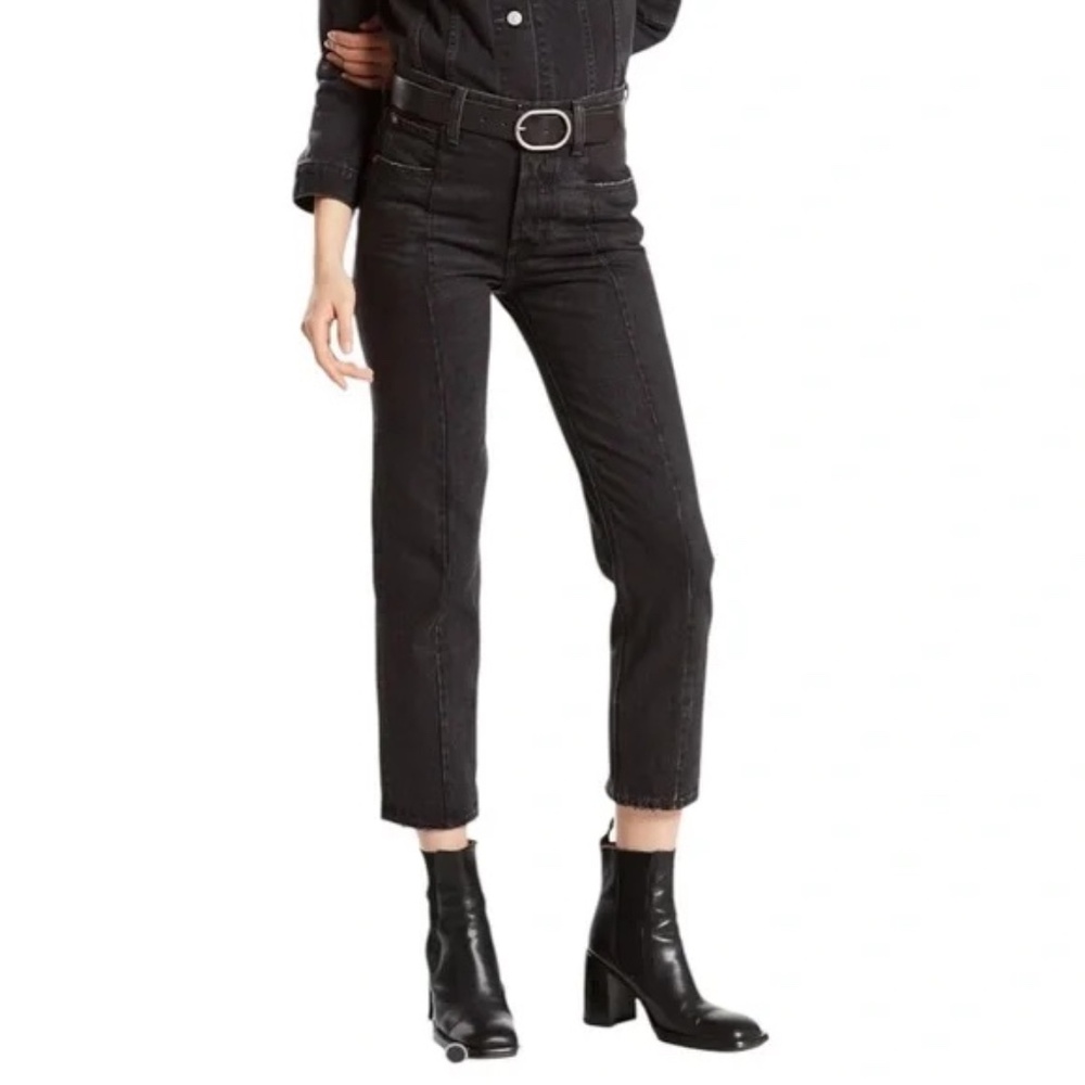 Levi’s Altered Straight Jeans | Black Worn-In Denim | Size 26